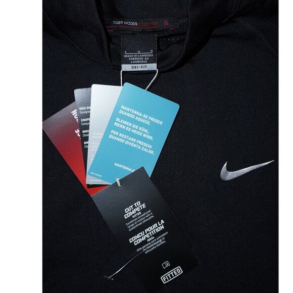 Nike Golf Tiger Woods Collection Dri-FIT 1/4 Zip Pullover Black Men’s L Rare - Picture 3 of 7